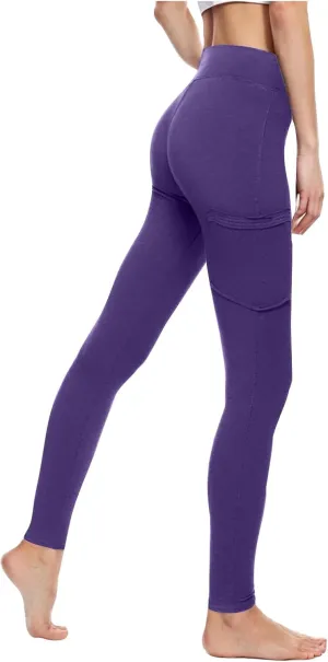 Womens Long Leggings, Plus Size Leggings with Pockets,Ankle Pants for Women,Women Leggings with Pocket
