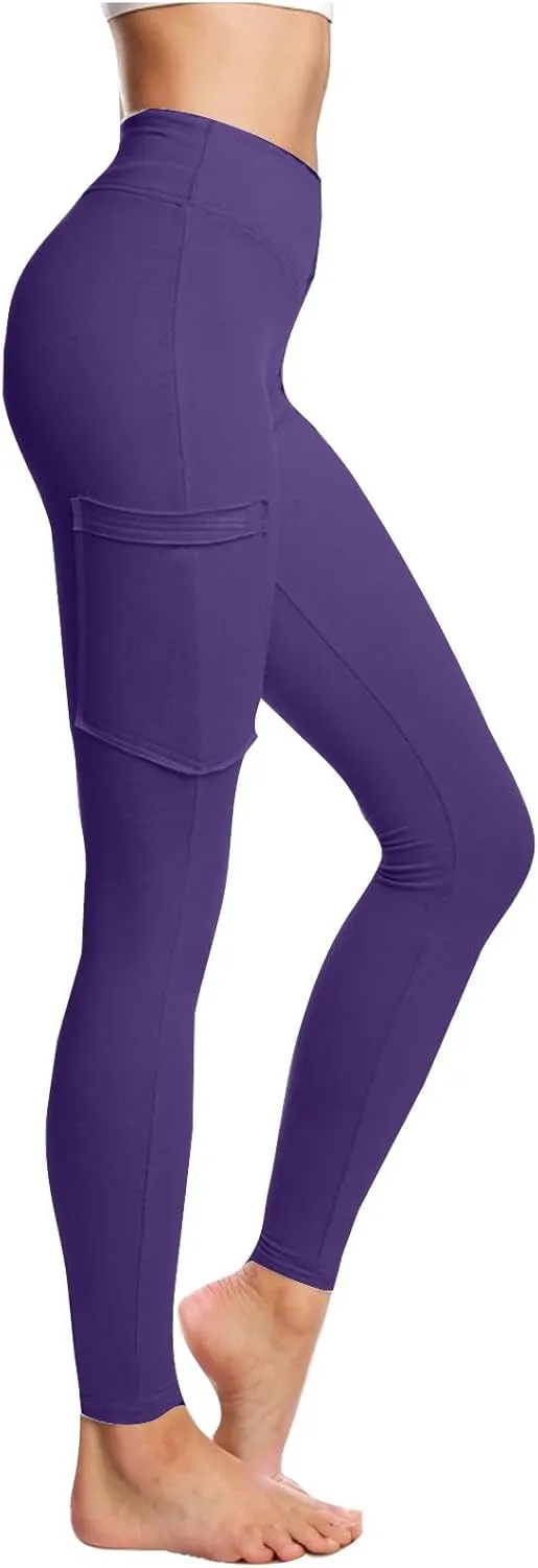 Womens Long Leggings, Plus Size Leggings with Pockets,Ankle Pants for Women,Women Leggings with Pocket