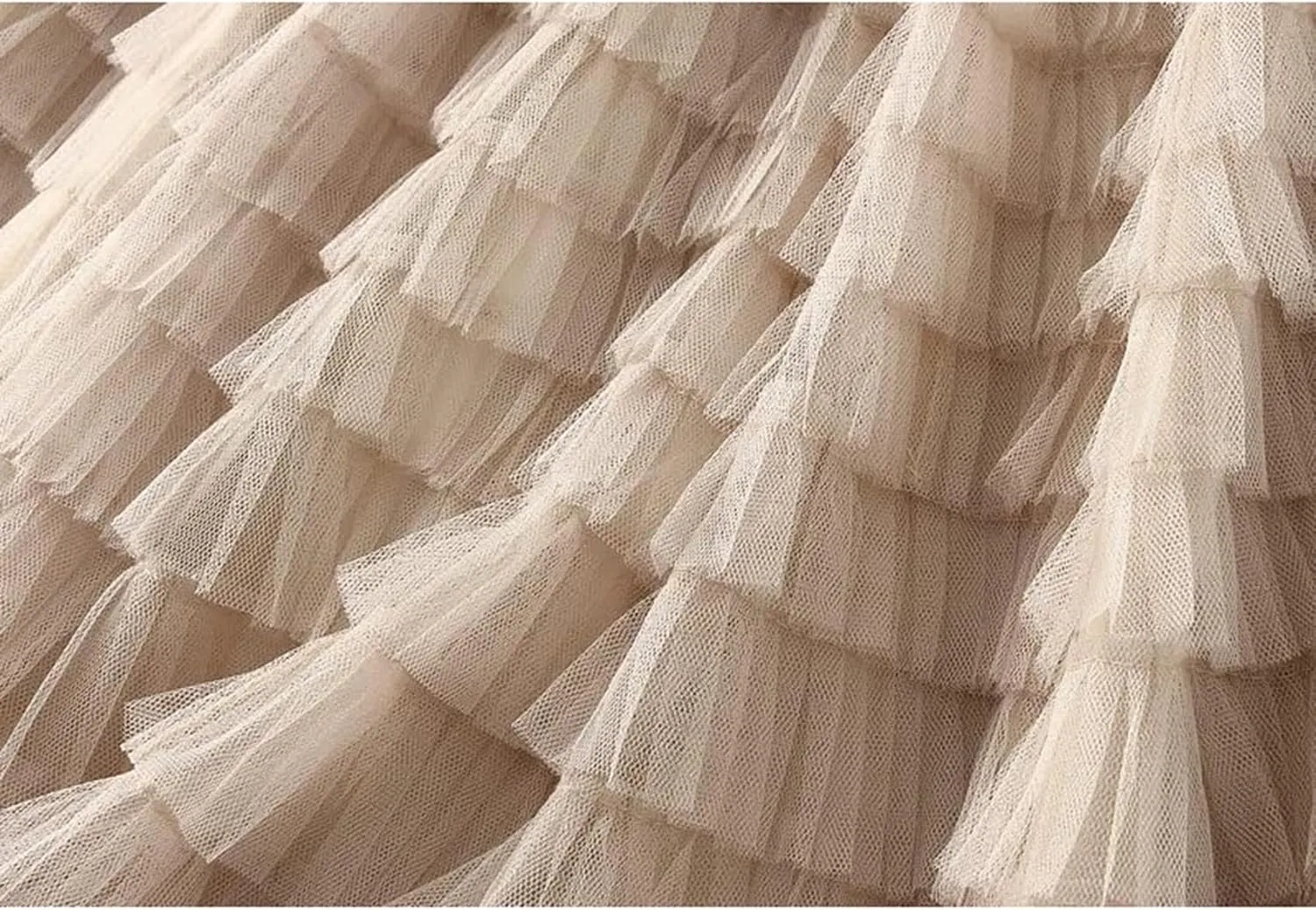 Women's Long Maxi Tulle Tutu Skirt High Waisted Ruffle Layered Flowy A Line Bottoms for Party Wedding Vacation