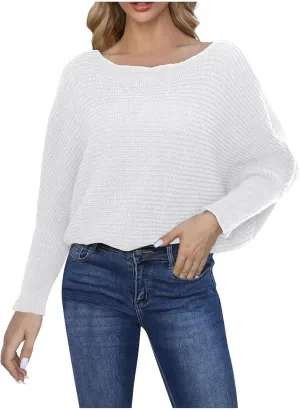 Womens Oversized Crewneck Long Sleeve Sweater Pullover Top Casual Ribbed Knit Sweaters Top 2024 Fall Outfits