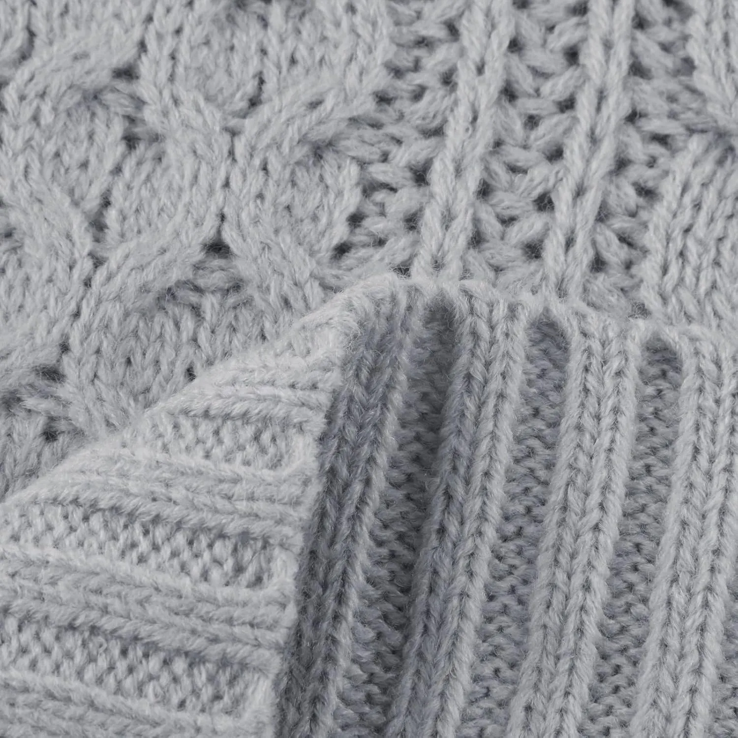 Women's Oversized Off Shoulder Cable Knit V Neck Long Sleeve Sweaters Pullover Loose Fitting Jumper Tops Plus Size