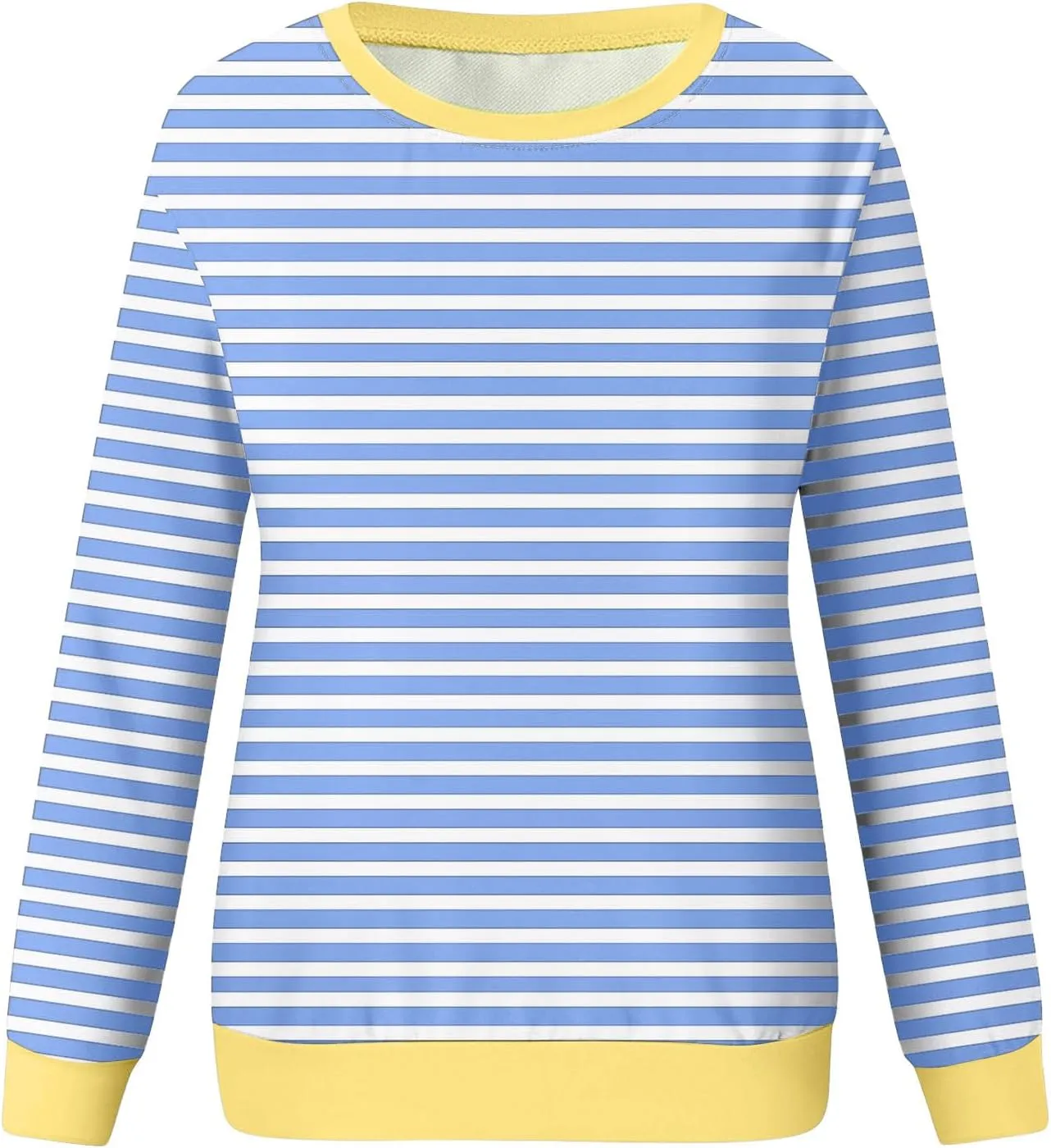 Womens Oversized Sweatshirts Hoodless 2024 Fall Striped Color Block Tops Long Sleeve Shirts Long Sleeve Pullover Tops