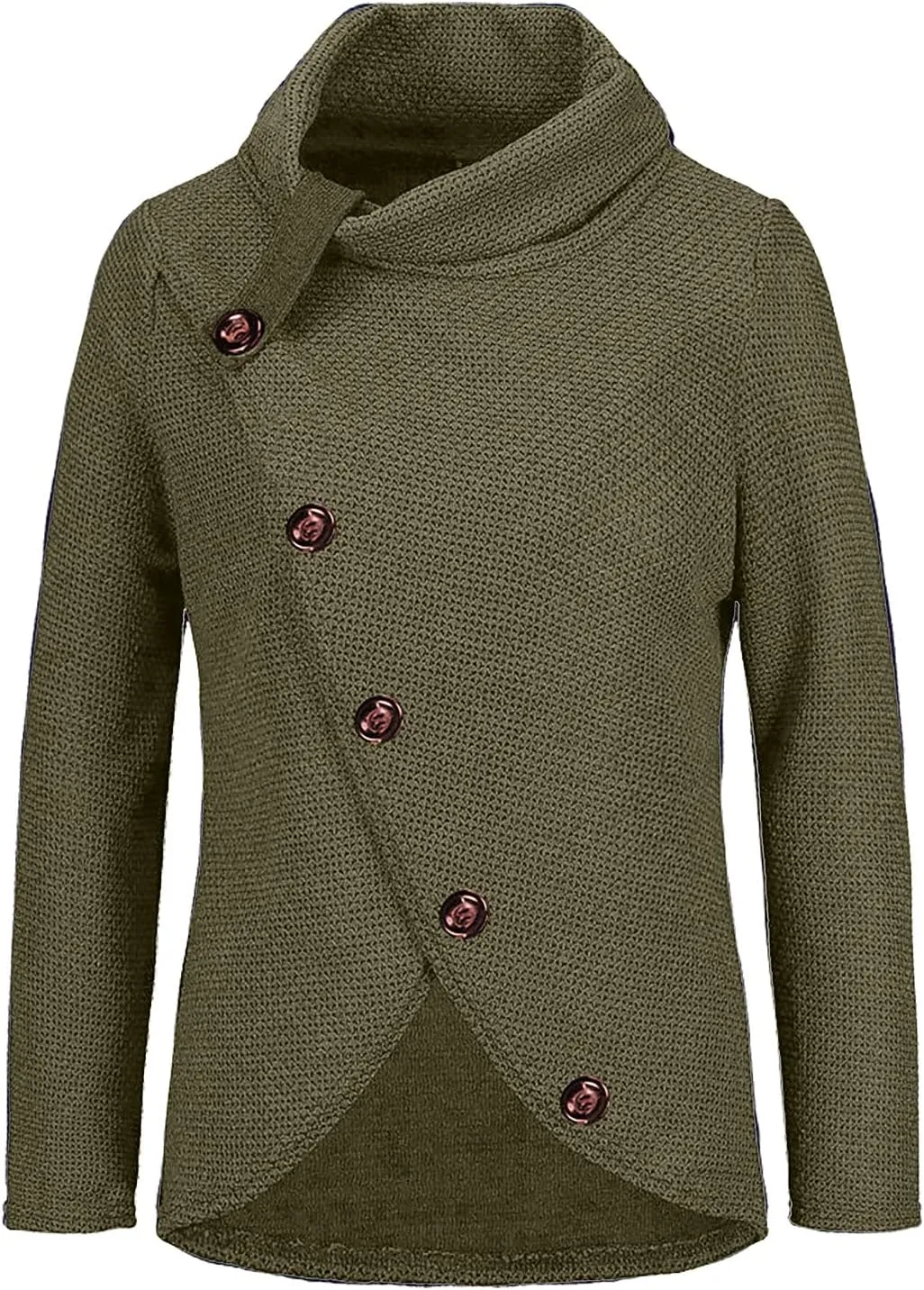 Women's Oversized Turtleneck Spilt Casual Loose Button Knit Tunic Pullover Sweater Blouse Tops 2024 Fall Outfits