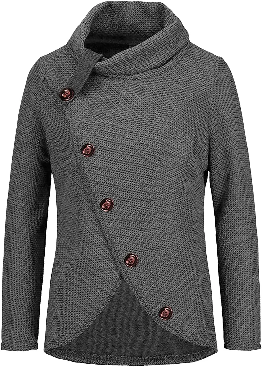 Women's Oversized Turtleneck Spilt Casual Loose Button Knit Tunic Pullover Sweater Blouse Tops 2024 Fall Outfits