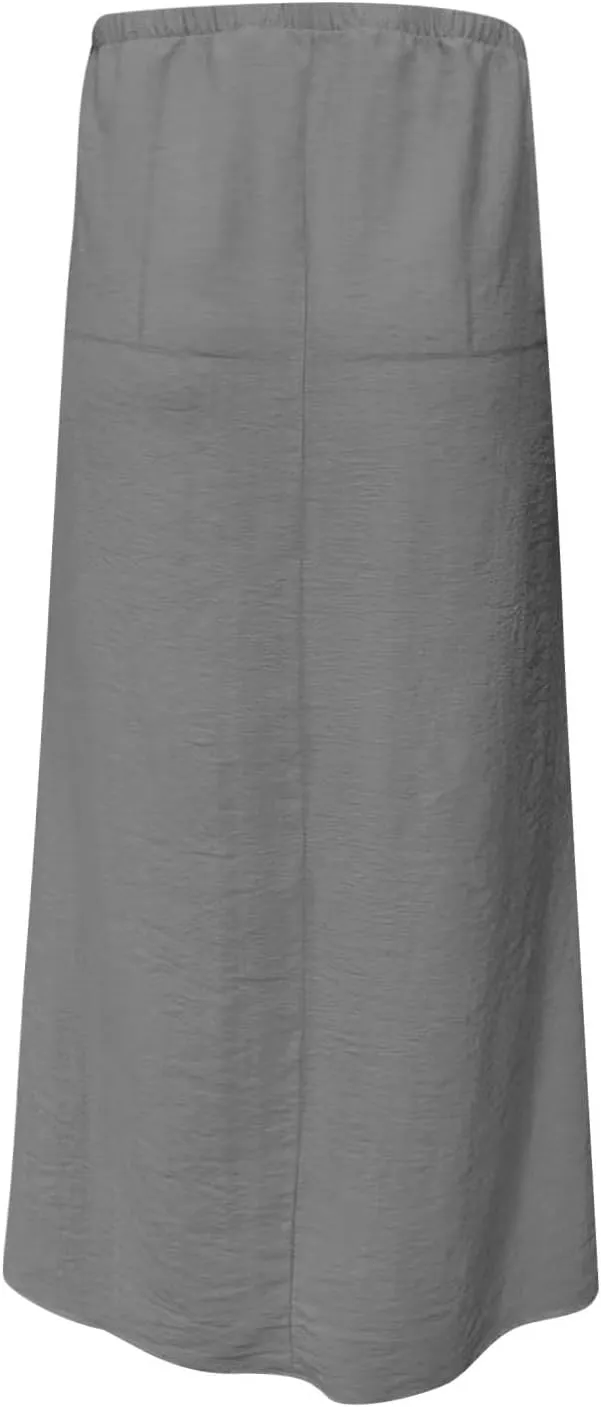 Women's Satin High Waisted Maxi Skirts Dressy Elegant Flared A-Line Long Skirts Trendy 2025 Summer New Casual Skirt
