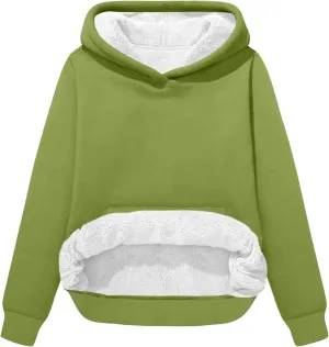 Womens Sherpa Pullover Oversized Hoodies Winter Cute Sweatshirts Pullover 2024 Fashion Tops Trendy Outfits