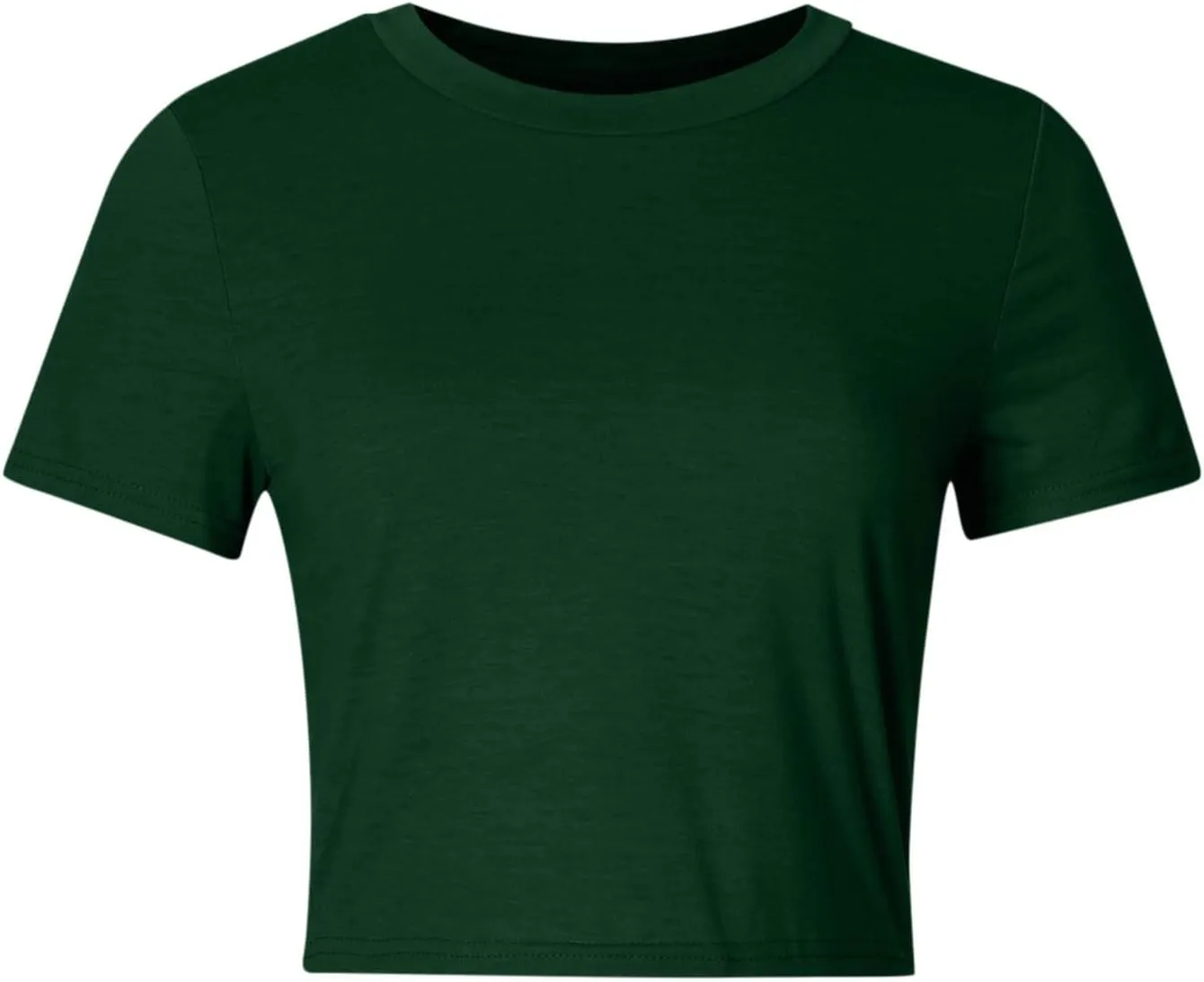 Womens Short Sleeve Crop Tops Basic T Shirts Scoop Neck Slim Fit Going Out Summer Tees Y2k Clothing 2025