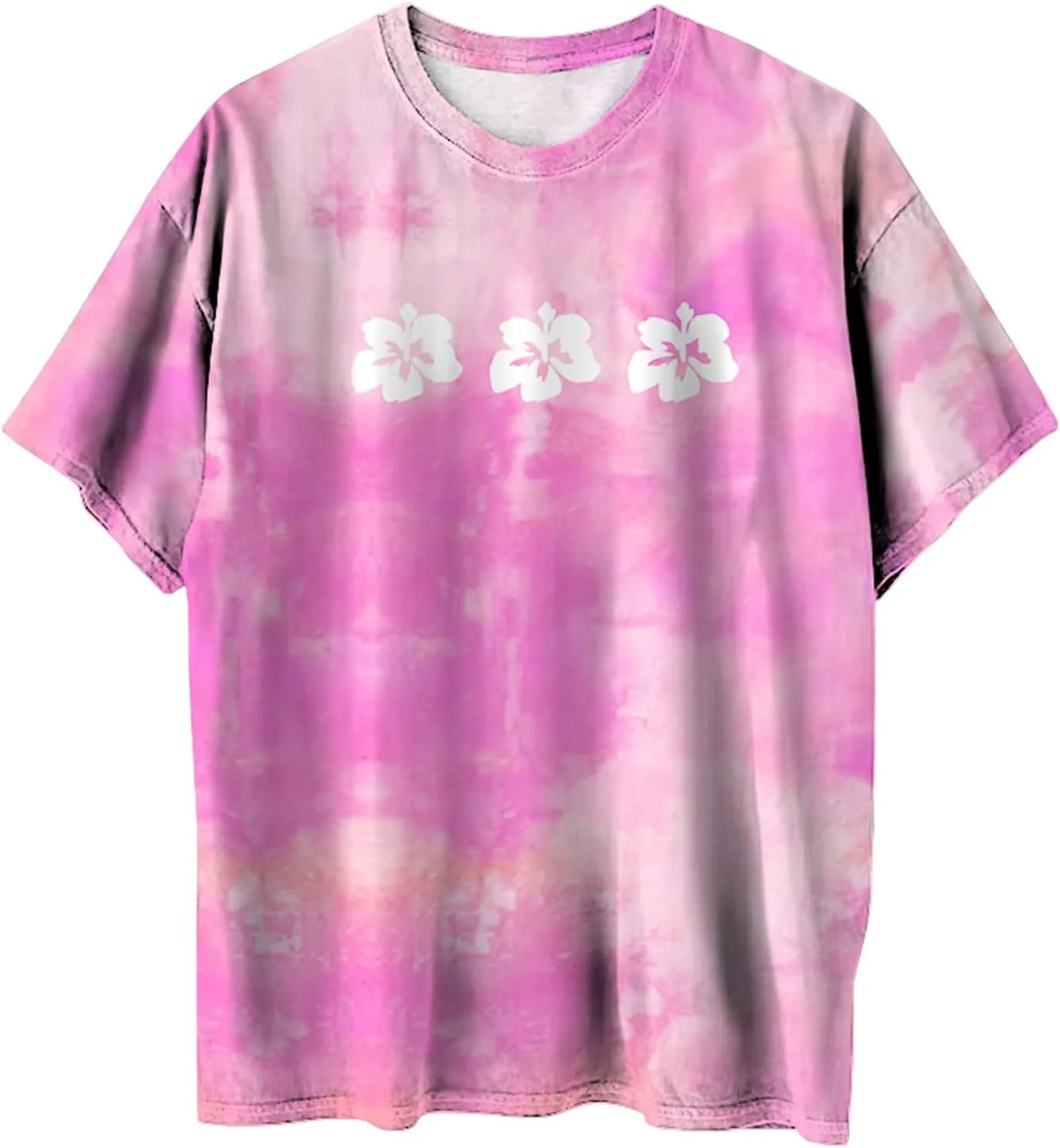 Womens Short Sleeve Tops Crewneck Tie Dye Shirts Oversized Tees T-Shirt Trendy Shirts Blouse Graphic Funny T Shirts