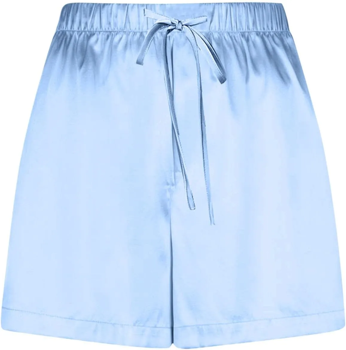 Women's Silk Satin Pajama Shorts Casual Summer Drawstring Sleepwear Pj Bottoms Soft Boxer Lounge Shorts with Pockets