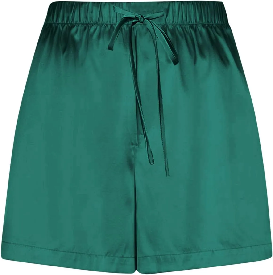 Women's Silk Satin Pajama Shorts Casual Summer Drawstring Sleepwear Pj Bottoms Soft Boxer Lounge Shorts with Pockets
