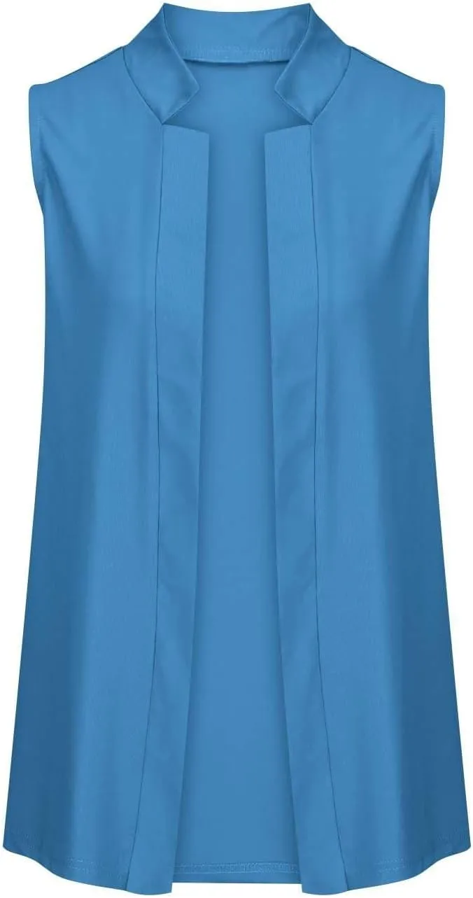 Womens Sleeveless Blazers 2025 Summer Casual Notch Lapel Open Front Cardigans Lightweight Suit Vest Tops Waistcoat
