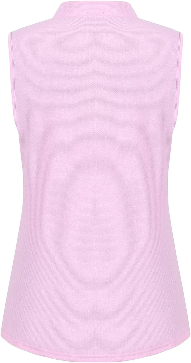 Womens Sleeveless Golf Polo Shirts Lightweight Tennis Sport Tops