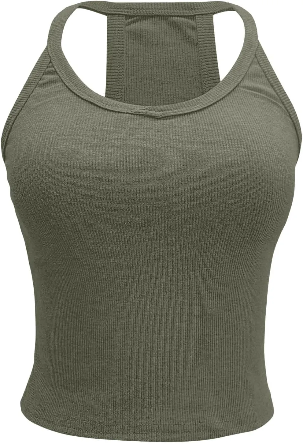 Womens Spaghetti Strap V-Neck Ribbed Tank Tops for Women 2025 Slim Fitted Soft Camisole Basic Layering Shirts