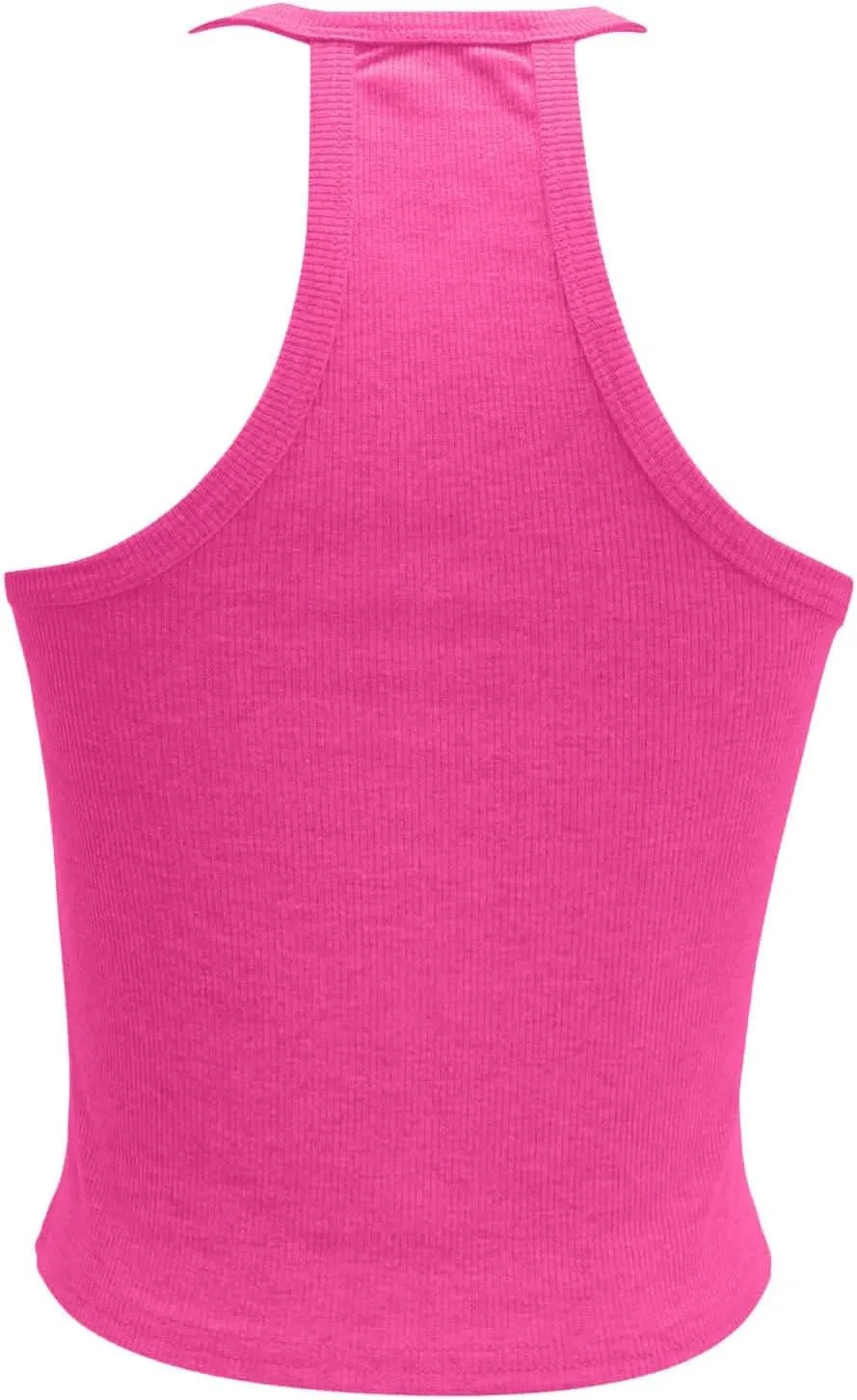 Womens Spaghetti Strap V-Neck Ribbed Tank Tops for Women 2025 Slim Fitted Soft Camisole Basic Layering Shirts