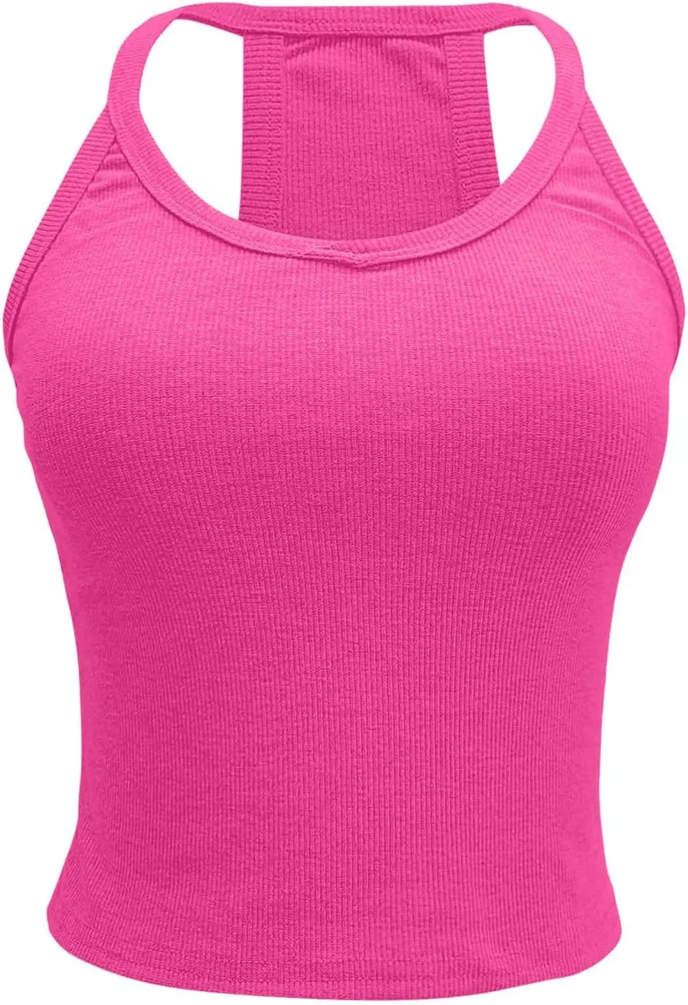 Womens Spaghetti Strap V-Neck Ribbed Tank Tops for Women 2025 Slim Fitted Soft Camisole Basic Layering Shirts
