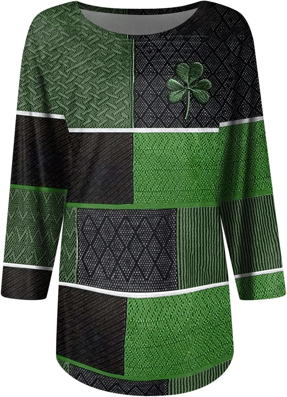 Womens St. Patrick's Day Shirts 3/4 Sleeve St. Patricks Day Shirts for Women Green,Tunic Tops to Wear with Tunics
