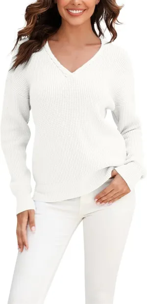 Womens Striped Color Block Sweaters Long Sleeve Crewneck Pullover Knit Jumper Tops Oversized Chic Blouse Shirt