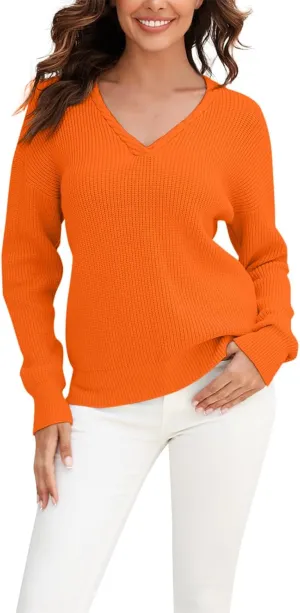 Womens Striped Color Block Sweaters Long Sleeve Crewneck Pullover Knit Jumper Tops Oversized Chic Blouse Shirt