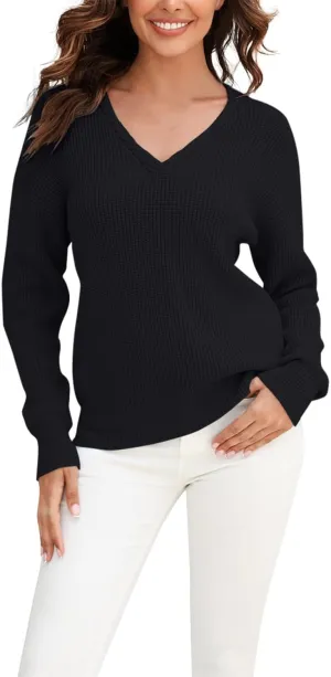 Womens Striped Color Block Sweaters Long Sleeve Crewneck Pullover Knit Jumper Tops Oversized Chic Blouse Shirt
