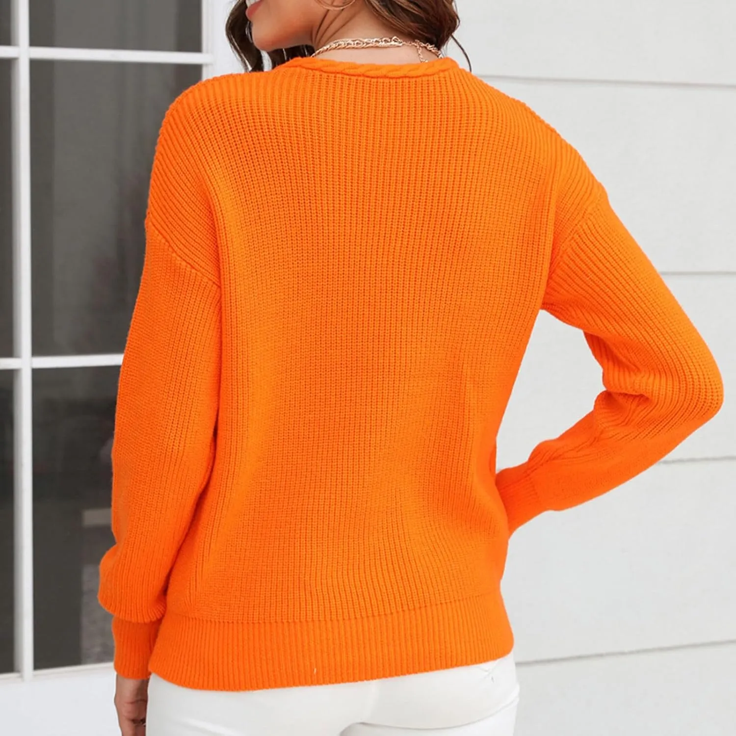 Womens Striped Color Block Sweaters Long Sleeve Crewneck Pullover Knit Jumper Tops Oversized Chic Blouse Shirt