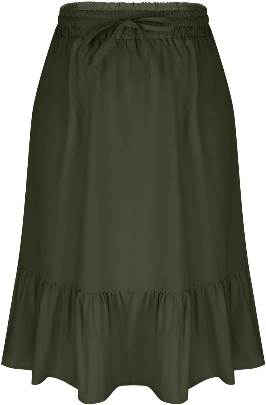 Women's Summer High Waisted Skirts Tiered Ruffle Skirts Boho Flowy Swing Pleated Skirt Casual A-Line Maxi Skirt
