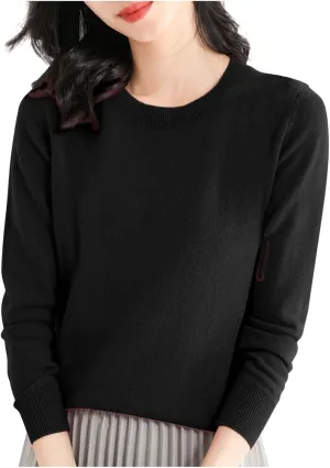 Womens Sweaters Casual Long Sleeve Crewneck Lightweight Knit Pullover Fall Fashion Solid Color Blouse Tops 2024