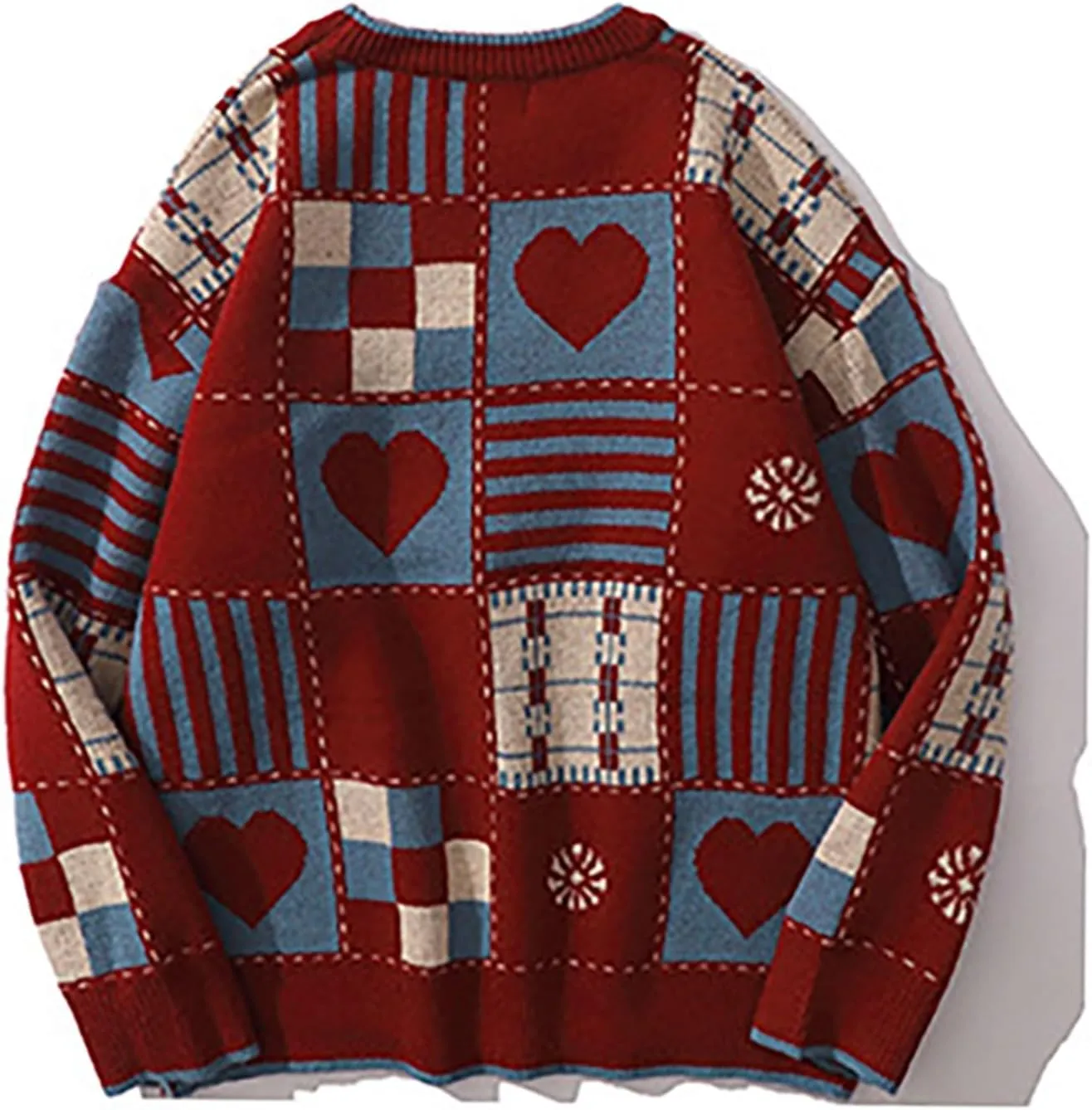 Womens Sweaters Long Sleeve Crew Neck Sweater Top Striped Oversized Pullover for Women 2024 Fall Casual Outfits