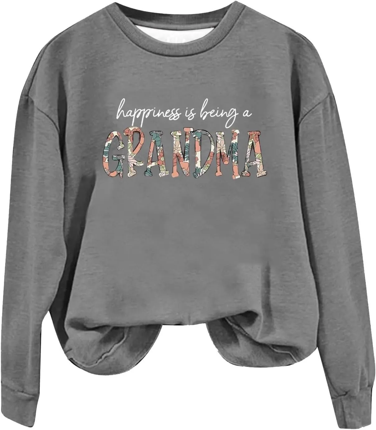 Womens Sweatshirts Fashion Printed Cropped Hoodie Round Neck Long Sleeve Sweatshirt Hoodless Loose Pullover Tops