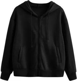Womens Sweatshirts with Pockets,Crop Hoodies Women's Basic Zip-Up Pullover Hoodies Long Sleeve Cropped