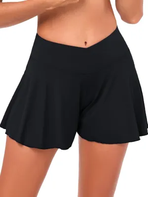 Women's Swim Shorts Bathing Suit Shorts High Waisted Bikini Bottoms Swimsuit Board Short Tankini Swimwear Bottoms