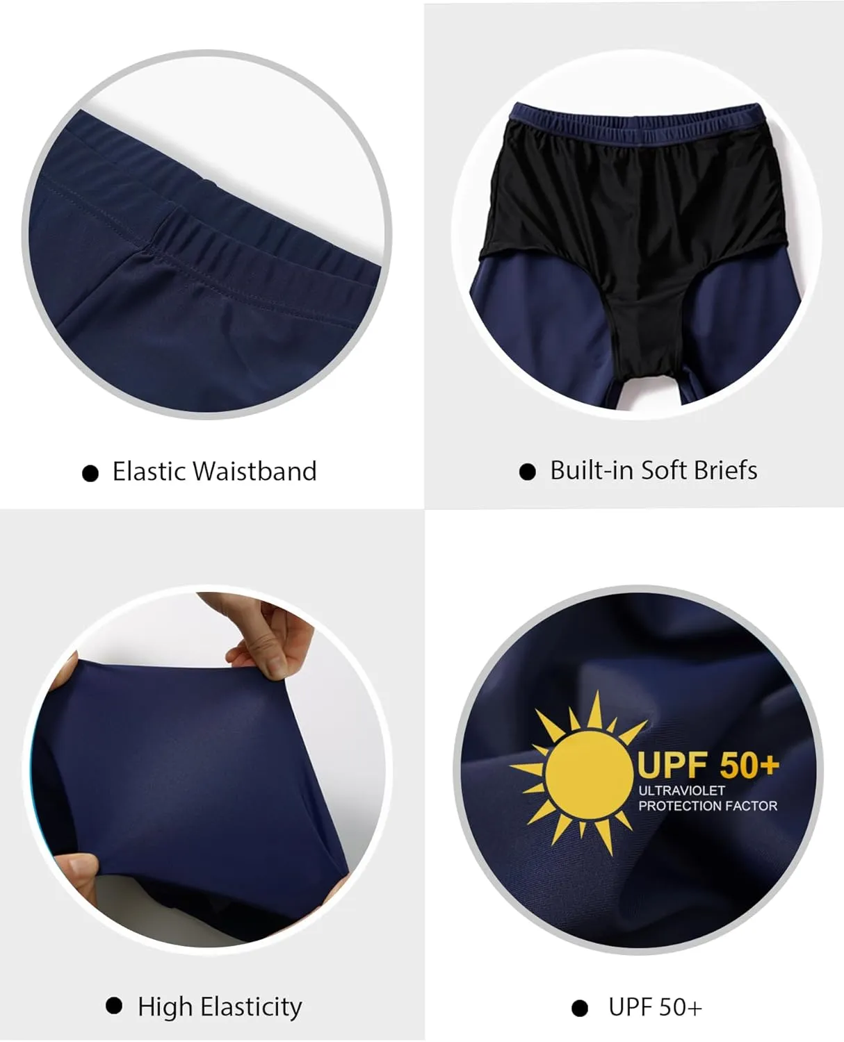 Women's Swim Shorts High Waisted Board Shorts UPF 50  Bathing Suit Bottoms Swimsuit Boyshorts Bottoms