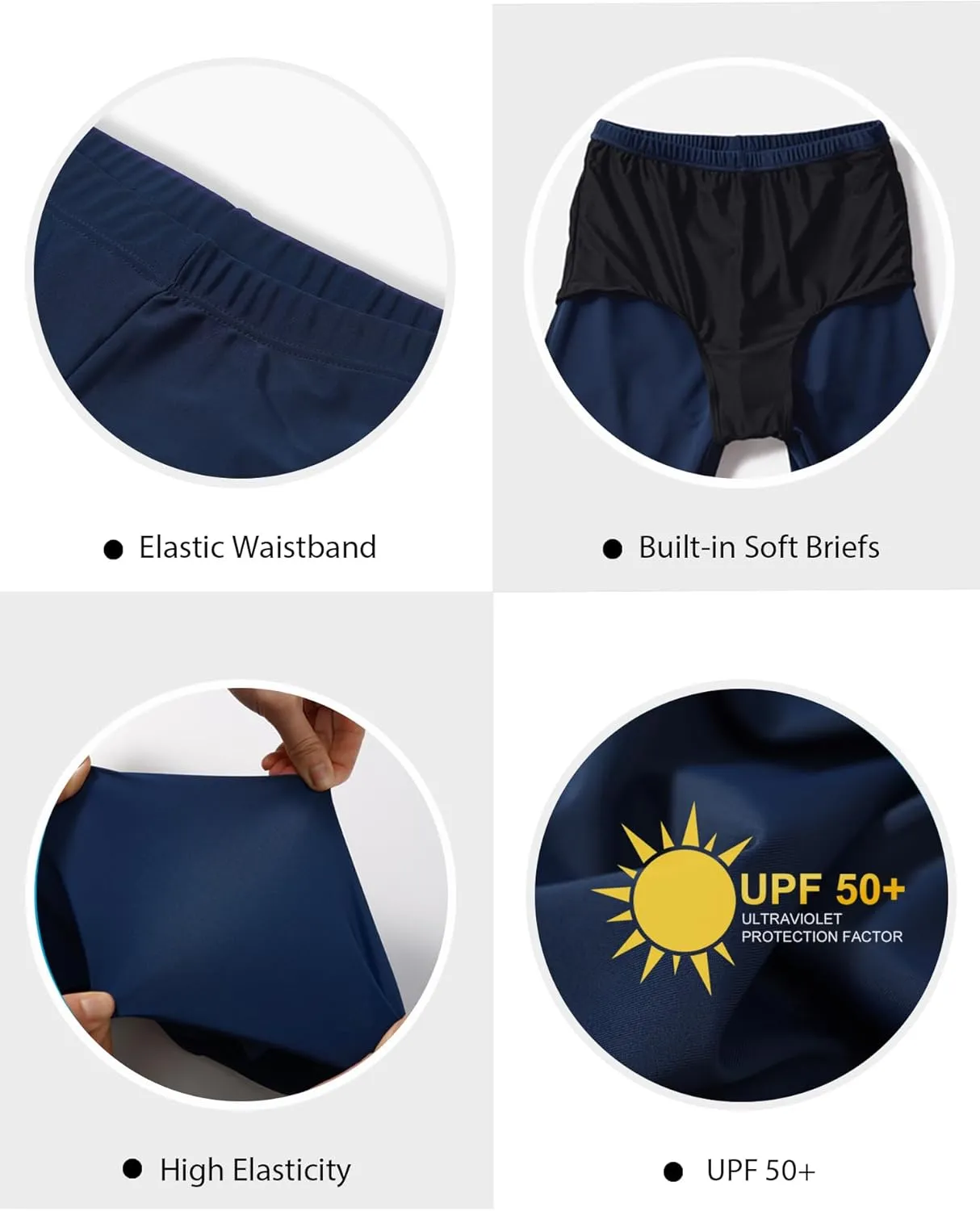Women's Swim Shorts High Waisted Board Shorts UPF 50  Bathing Suit Bottoms Swimsuit Boyshorts Bottoms