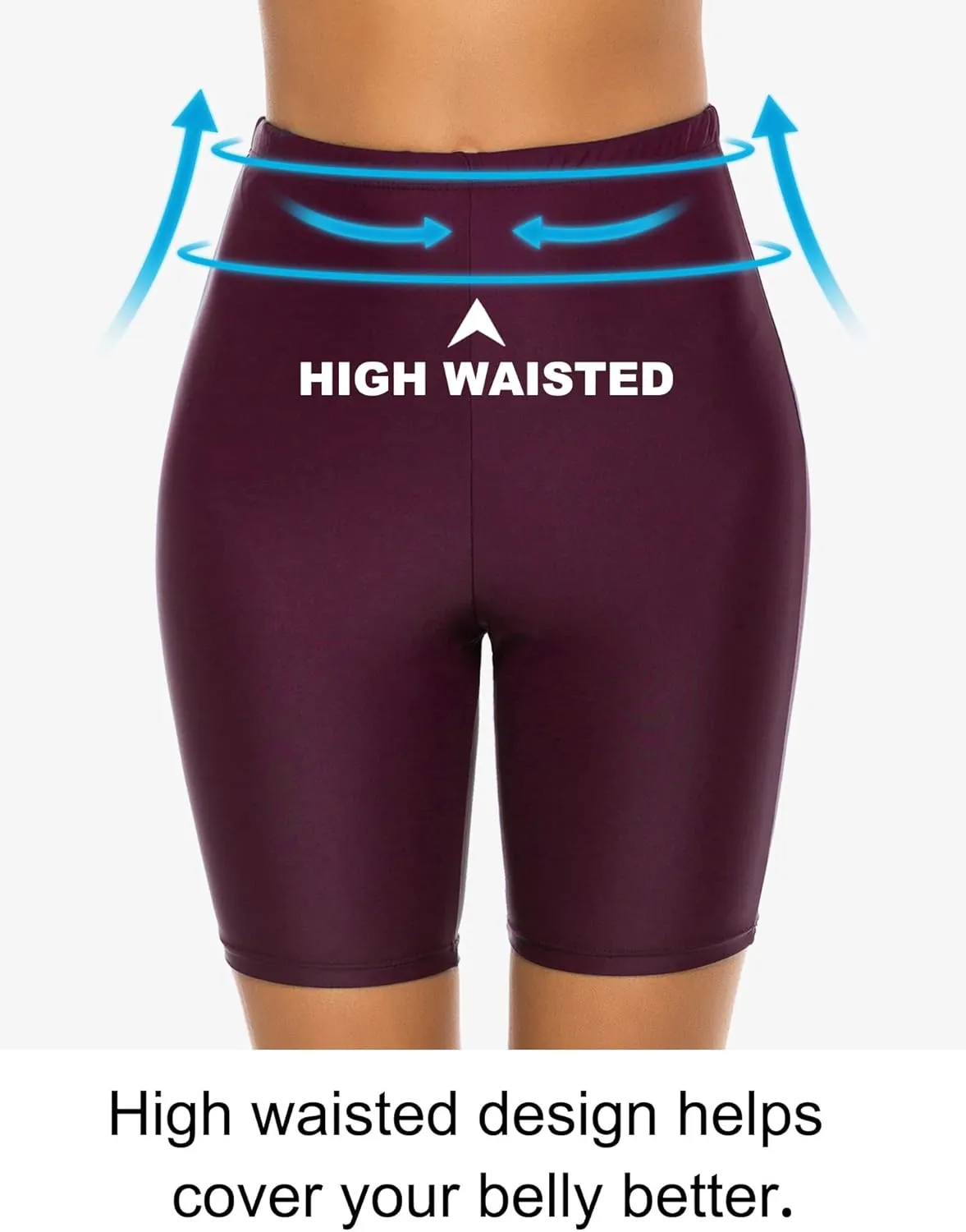 Women's Swim Shorts High Waisted Board Shorts UPF 50  Bathing Suit Bottoms Swimsuit Boyshorts Bottoms