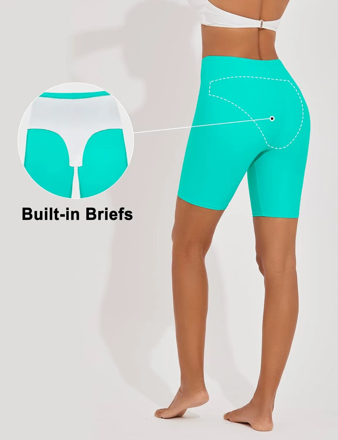 Women's Swim Shorts High Waisted Board Shorts UPF 50  Bathing Suit Bottoms Swimsuit Boyshorts Bottoms