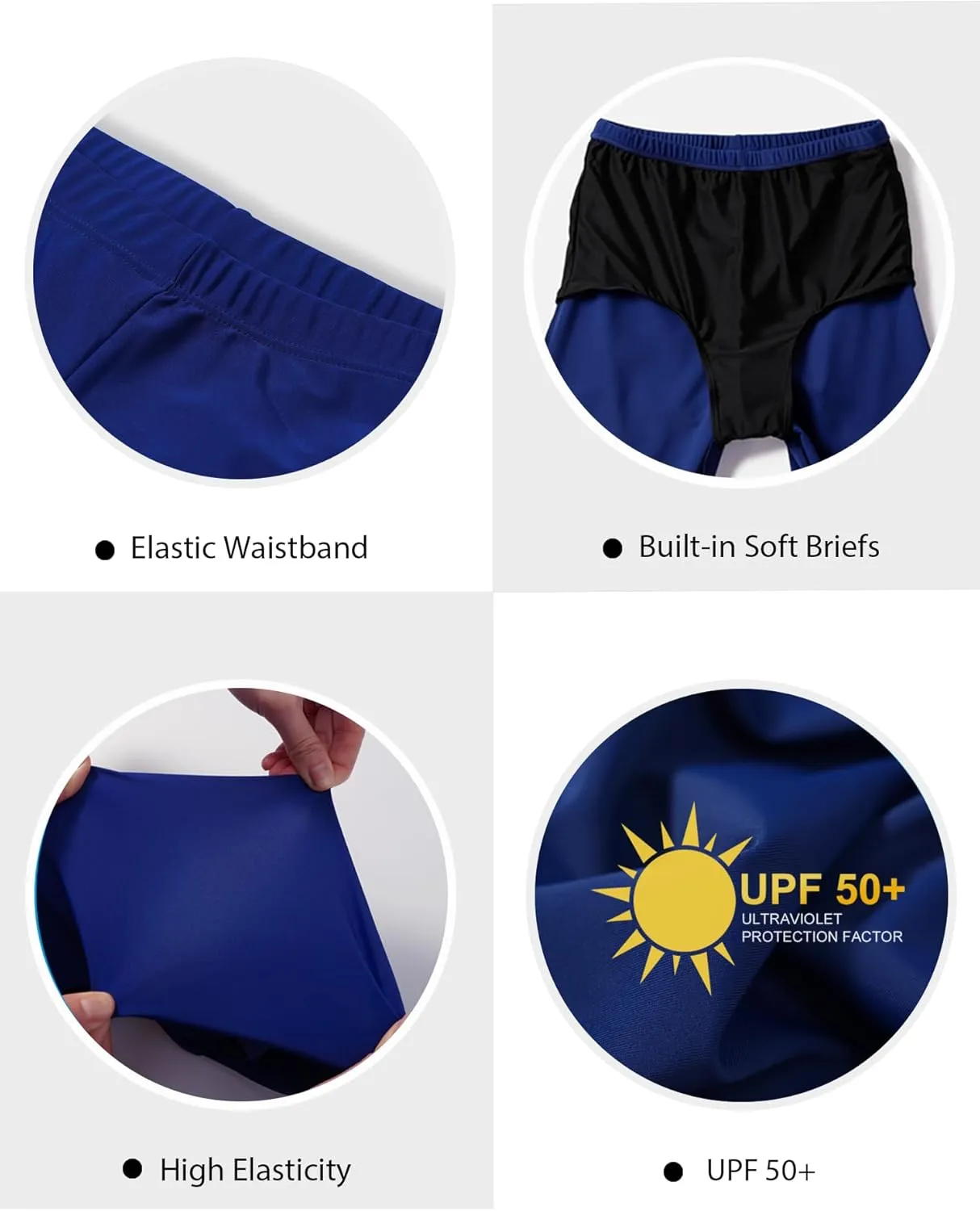 Women's Swim Shorts High Waisted Board Shorts UPF 50  Bathing Suit Bottoms Swimsuit Boyshorts Bottoms