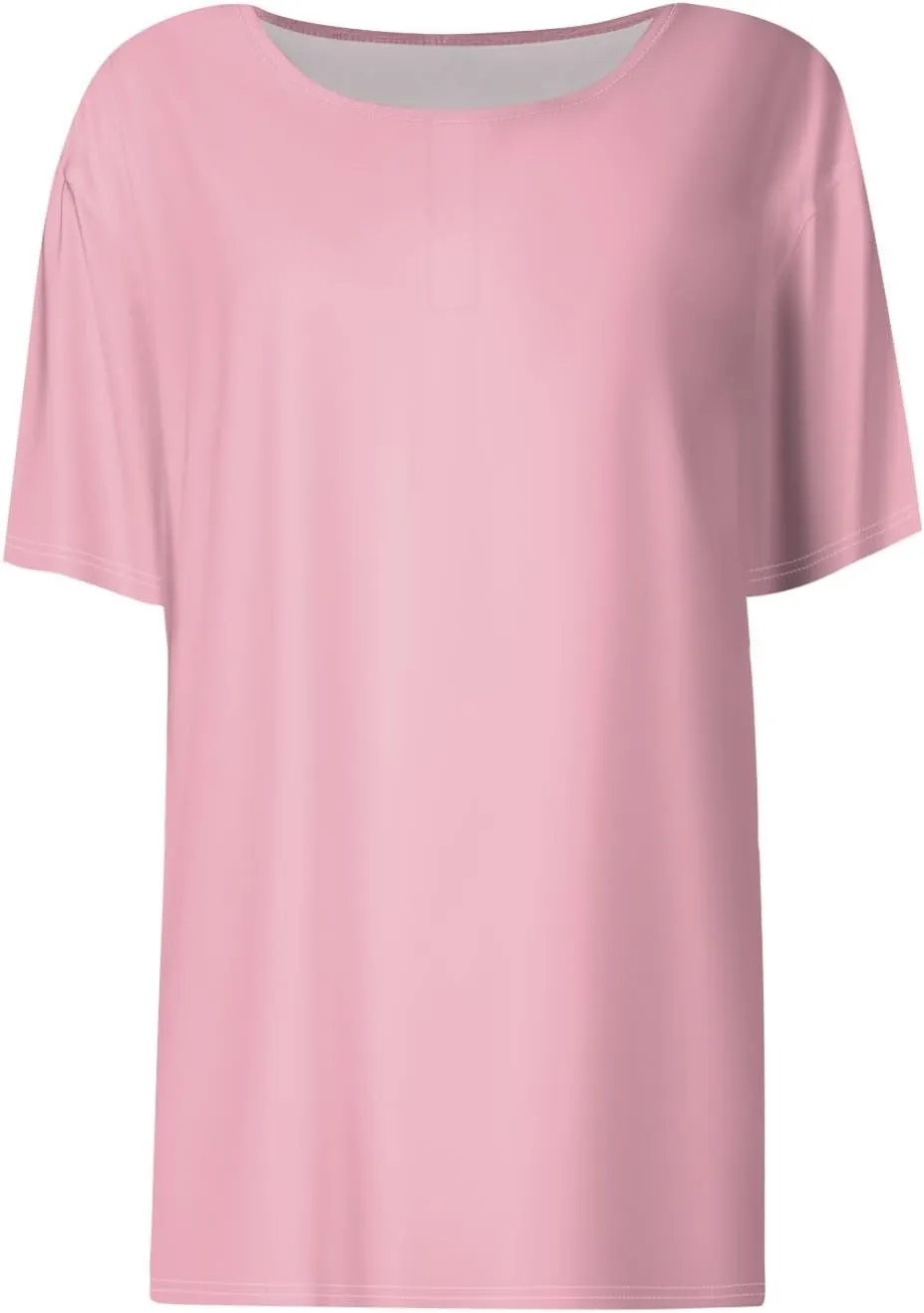 Womens Tops Dressy Casual Short Sleeve Round Neck Summer Shirts 2025 Blouses Lightweight Tees Trendy Plus Size Clothes