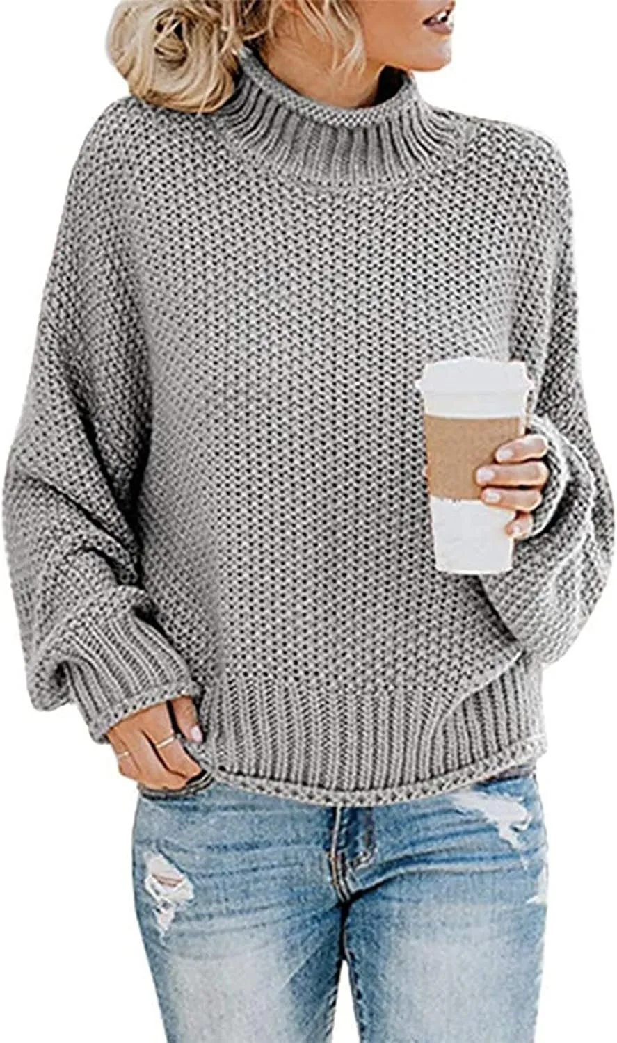 Women's Tops Fall Cable Knit Turtleneck Sweater Women Solid Color Mock Neck Knit Tops Korean Style Clothes for Women