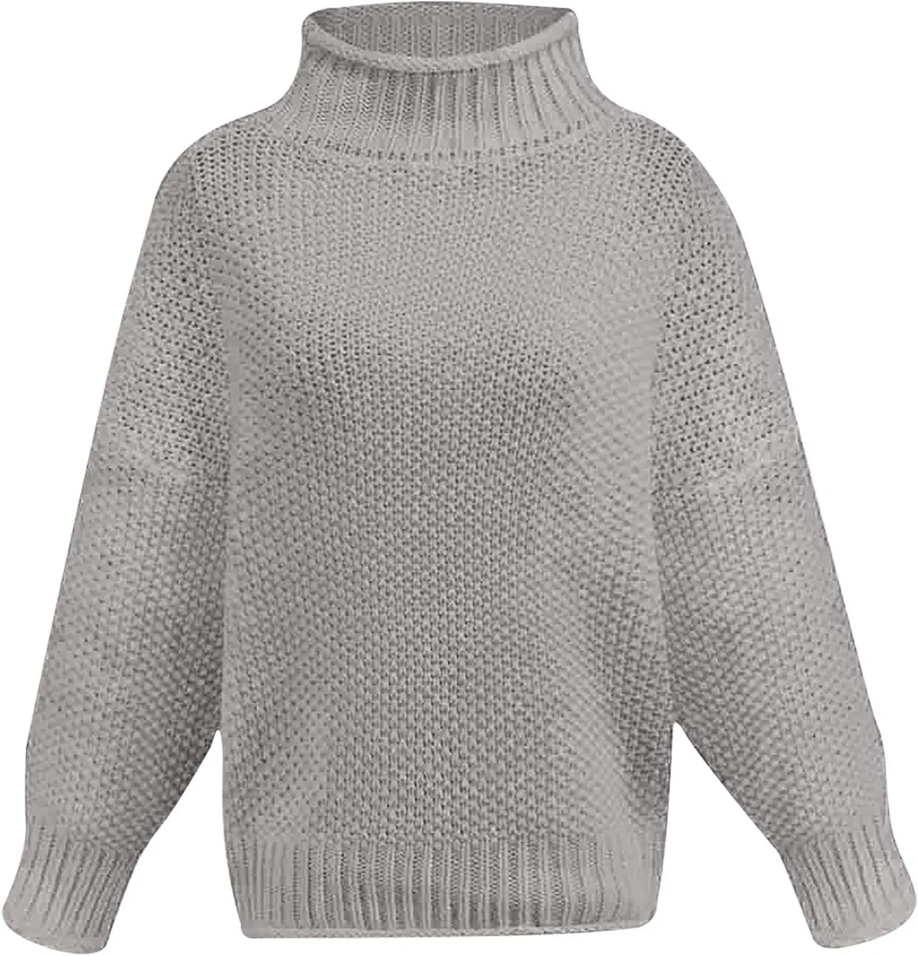 Women's Tops Fall Cable Knit Turtleneck Sweater Women Solid Color Mock Neck Knit Tops Korean Style Clothes for Women