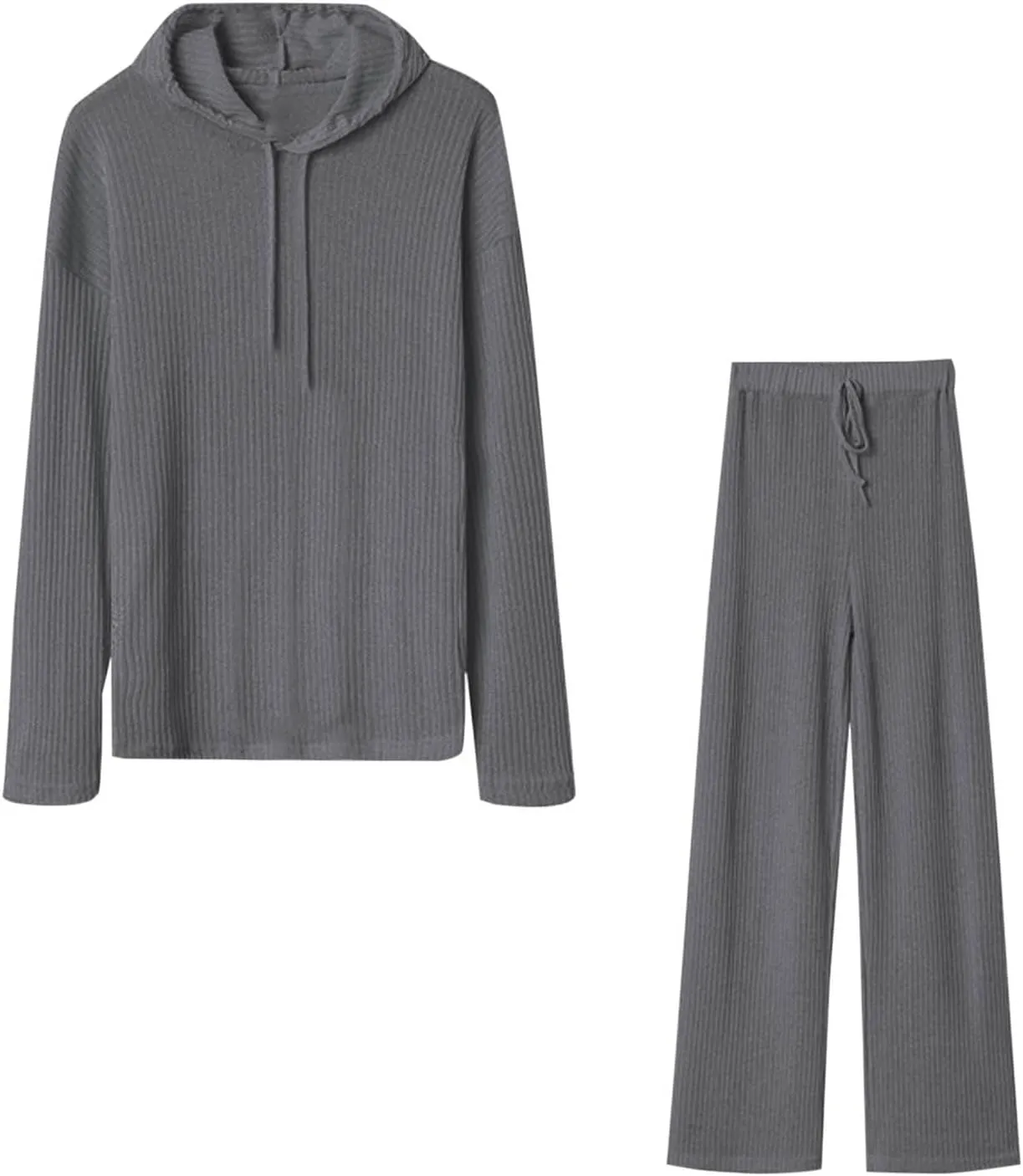 Womens Two Piece Outfits Sweaters Sets Long Sleeve Zip Up Knit Pullover Hoodie Jogger Pants Tracksuit Fall Lounge Sets