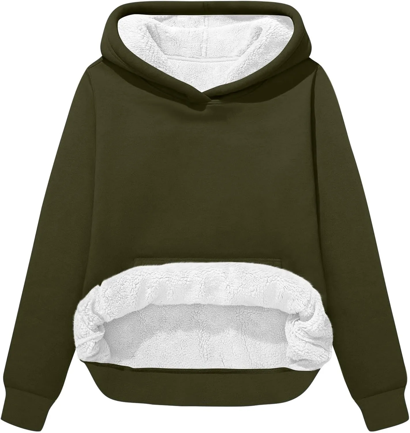 Womens Winter Hoodies Warm Fleece Sherpa Lined Pullover Hooded Sweatshirt