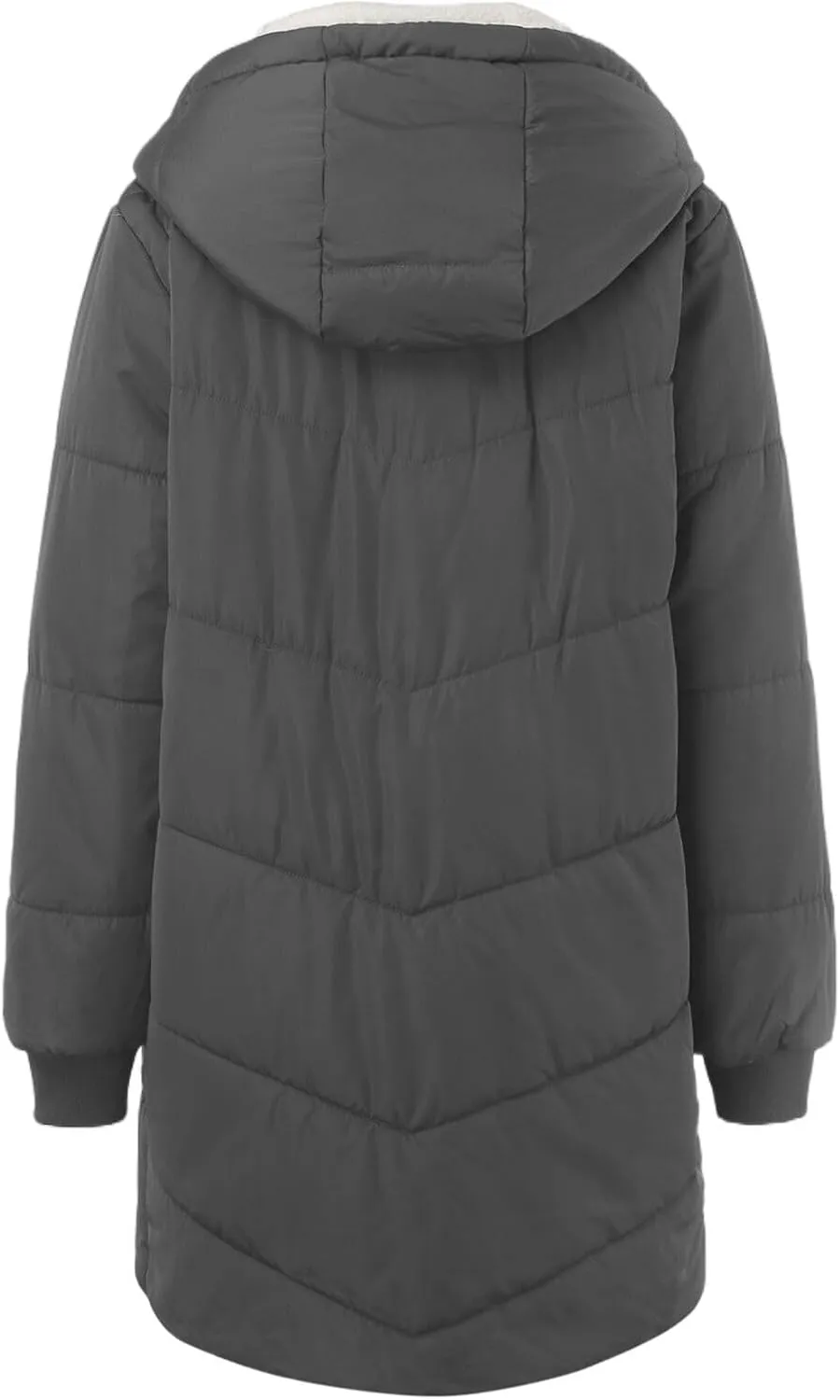 Womens Winter Temperament Zip Up Fleece Coat Hooded with Pockets Overcoat Casual Lightweight Warm Outwear Daily Clothes