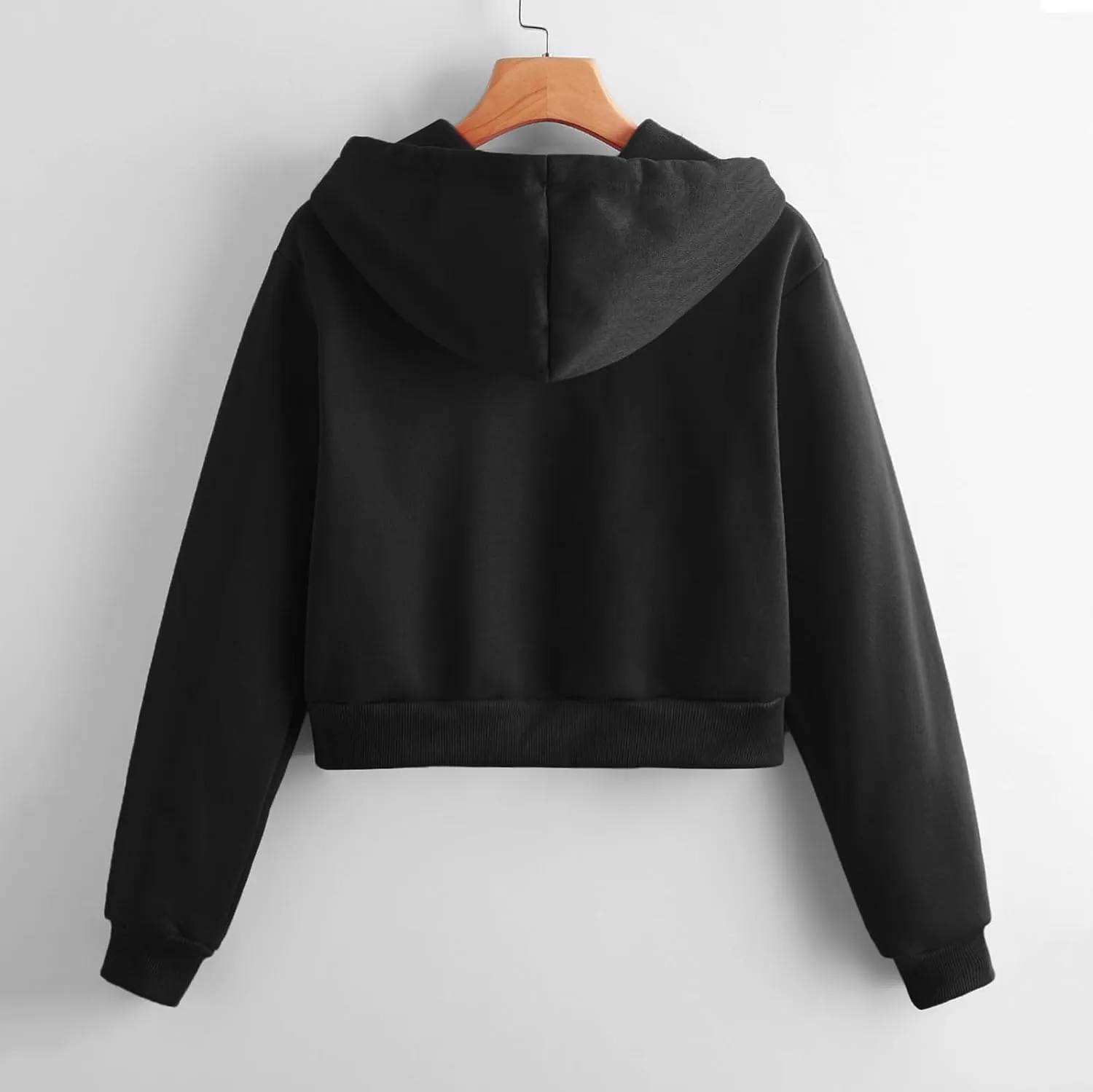 Women's Zip Up Hoodies Cropped Cardigan Jacket Drawstring Hooded Sweatshirts Casual Long Sleeve Hoodies