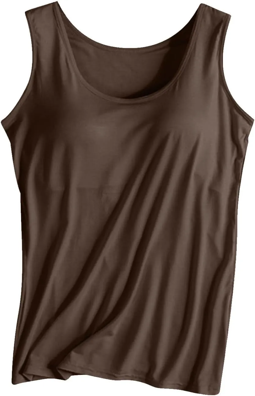 Workout Tank Tops for Women with Built in Bras Padded Shirts Summer Yoga Tees Loose Fit Running Athletic Blouse Going Out Top