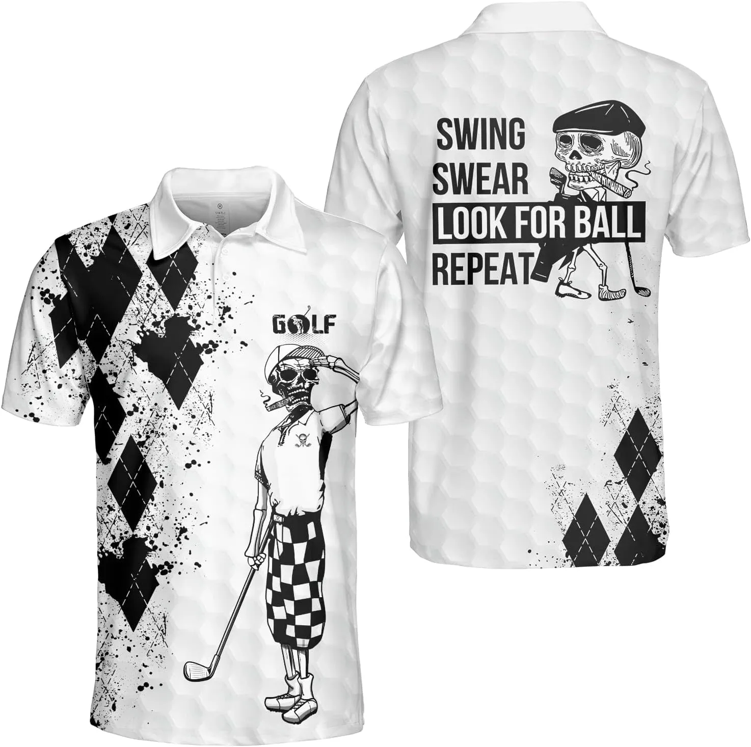 World's Okayest Golfer Funny Personalized Crazy Golf Shirts for Men, Men's Golf Shirts Short Sleeve, Lightweight Golf Polos