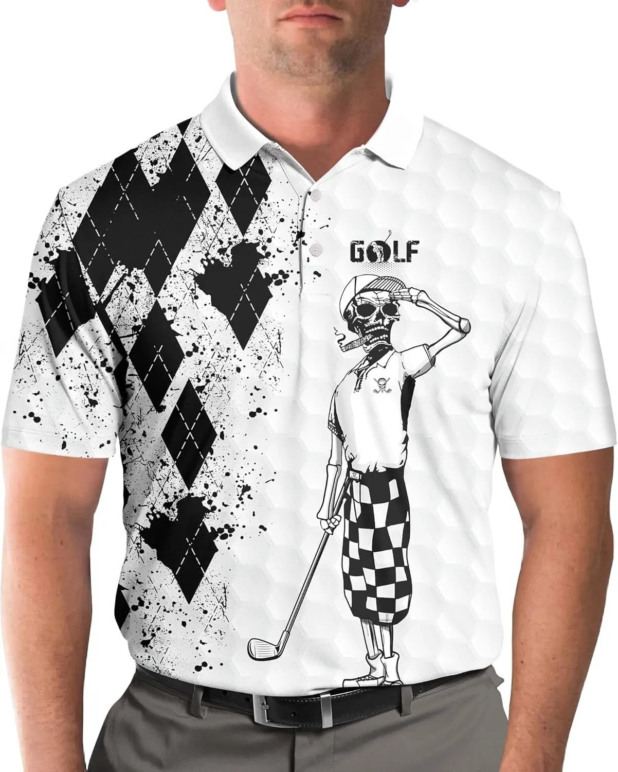World's Okayest Golfer Funny Personalized Crazy Golf Shirts for Men, Men's Golf Shirts Short Sleeve, Lightweight Golf Polos