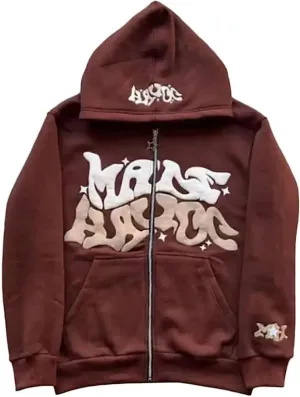 Y2k Hoodie Puff Print Hoodie Graphic Zip Up Hoodies Hip Hop Streetwear Aesthetic Sweatshirts Oversized Vintage Outfit