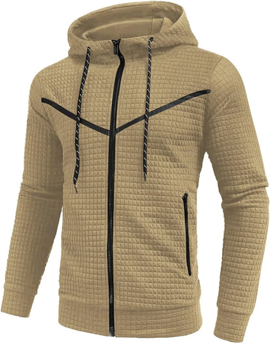 Ymosrh Men's Fashion Athletic Hoodies Workout Zip Up Gym Hoodie Pullover Work Hooded Sweatshirts with Pockets
