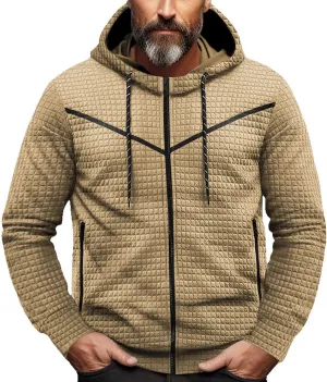 Ymosrh Men's Fashion Athletic Hoodies Workout Zip Up Gym Hoodie Pullover Work Hooded Sweatshirts with Pockets