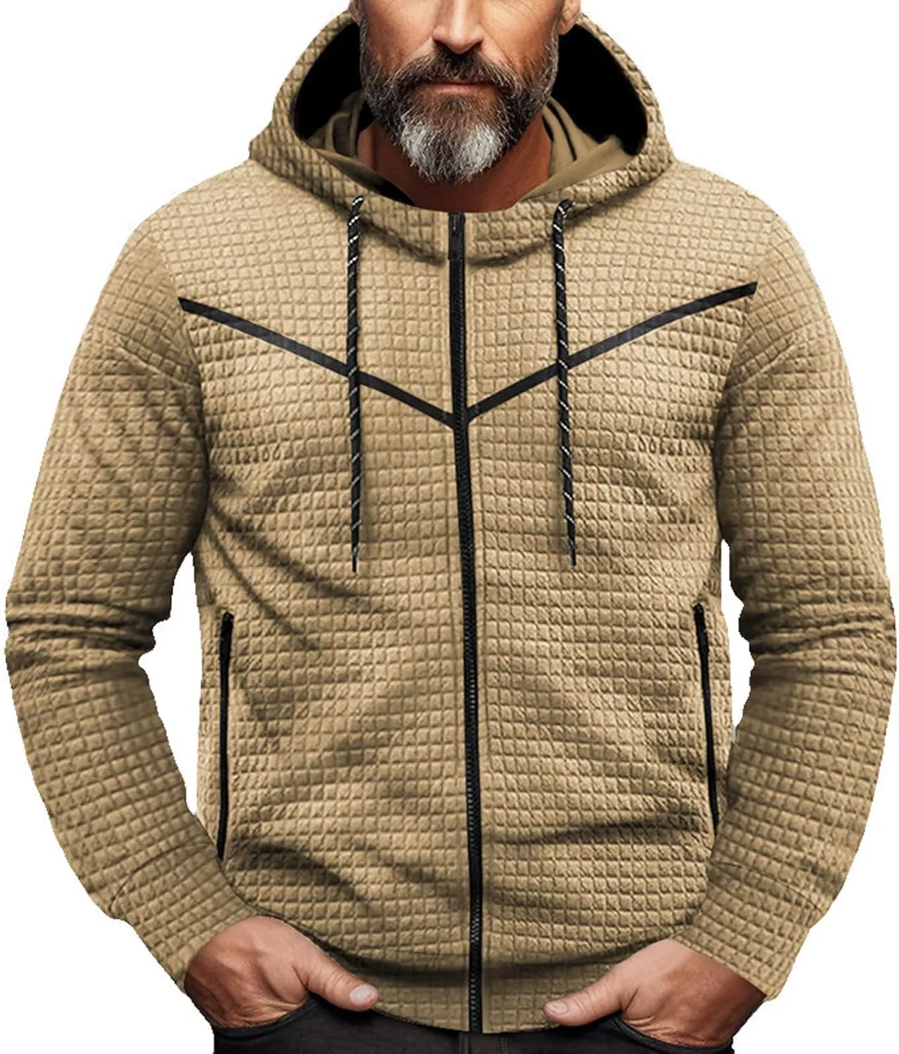 Ymosrh Men's Fashion Athletic Hoodies Workout Zip Up Gym Hoodie Pullover Work Hooded Sweatshirts with Pockets