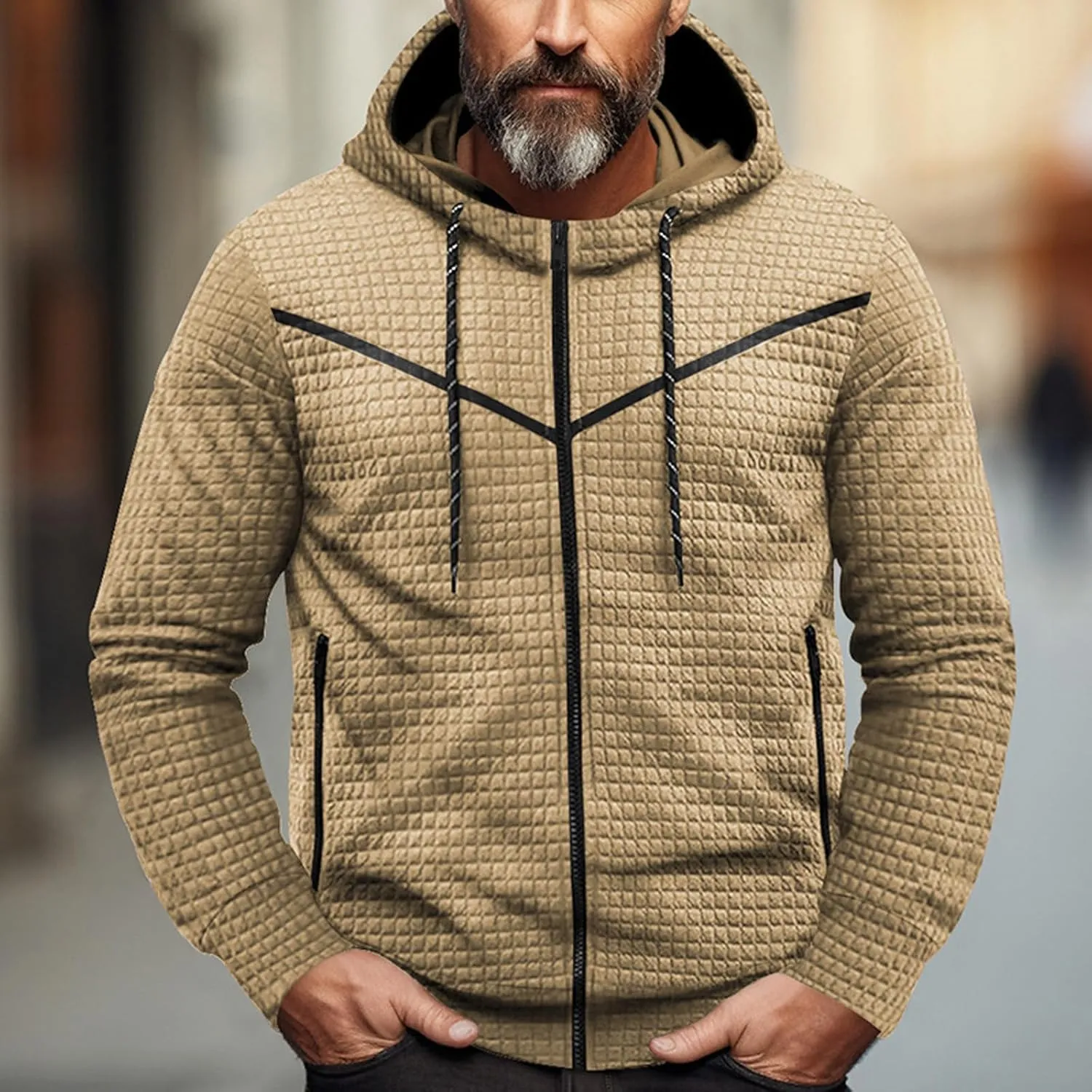 Ymosrh Men's Fashion Athletic Hoodies Workout Zip Up Gym Hoodie Pullover Work Hooded Sweatshirts with Pockets